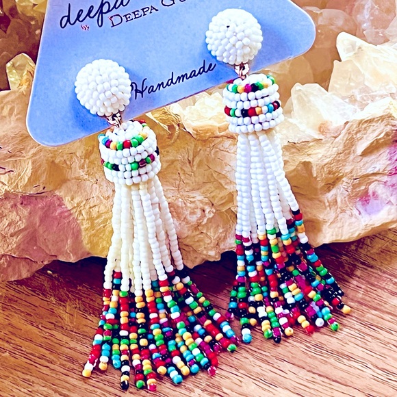 NWT Anthropologie Deepa Beaded Rainbow Chandeliers - Picture 8 of 15